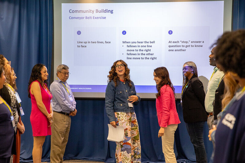 Cara-Lyn Giovanniello leading the Community Building workshop exercise